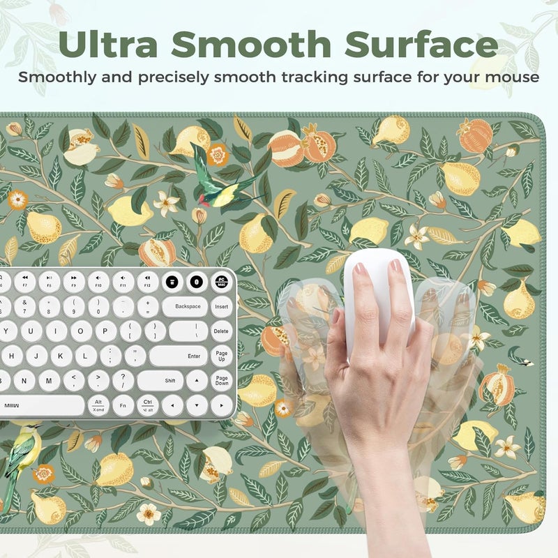 iCasso Large Mouse Pad - Non-Slip Desk Mat for Work & Gaming, Smooth Surface Keyboard Mousepad with Stitched Edges, Perfect for Office, Home, or PC Setup (Fits Keyboard & Mouse) (Green) - Image 3